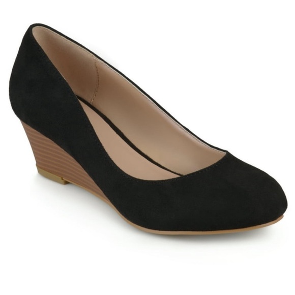 LOFT Women’s Stacked Wedge Faux Suede High Heel Shoes Size 6 New - Picture 1 of 8